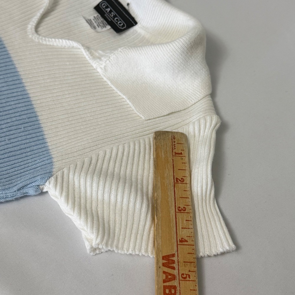 G.A.S.CO. Womens Vintage Y2K Ribbed Knit Colorblock Polo Mini Dress Medium Retro - Picture 6 of 7